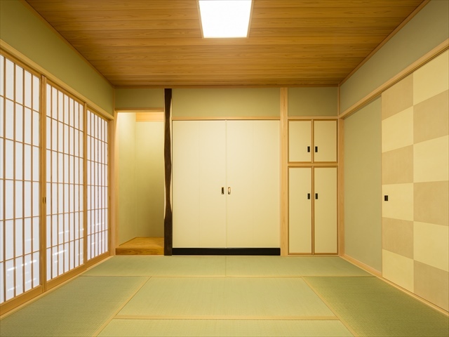 シンプルで落ち着いた空間の和室　愛知県春日井市の平屋　施行事例
